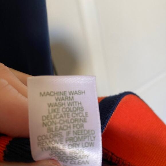 Lizgolf Vest Full Zip Navy Blue‎ w/Orange Trim Pockets Mock Neck Women's Large - Picture 11 of 13